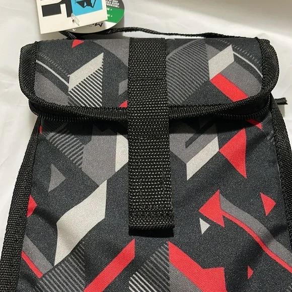 NWT Insulated Lunch Bag Black,abstract Fold Down Arctic Zone - Picture 7 of 8